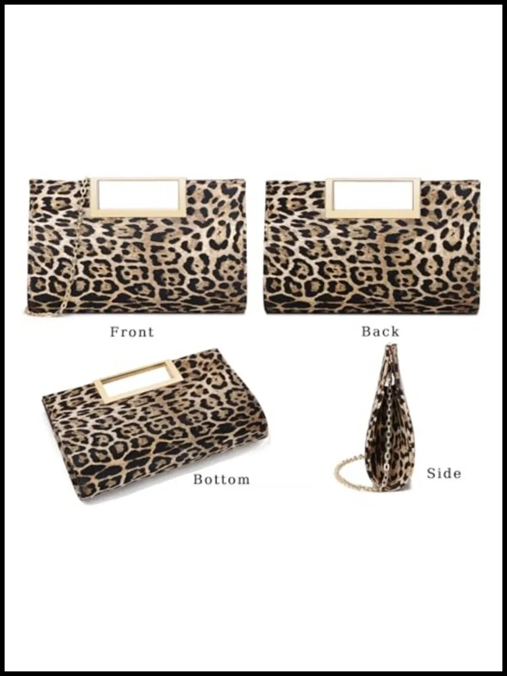 Evening Clutch Crossbody Bag with Detachable Chain